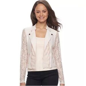 Candie's Lace Detail Jacket - Light Pink